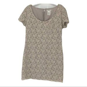 Talula  Creme taupe lace scoop neck mini dress/tunic blouse small